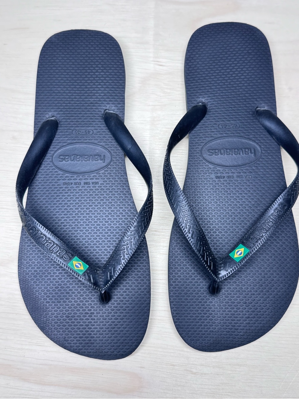Havaianas Men’s Black Brazil Flip Flops Size 13